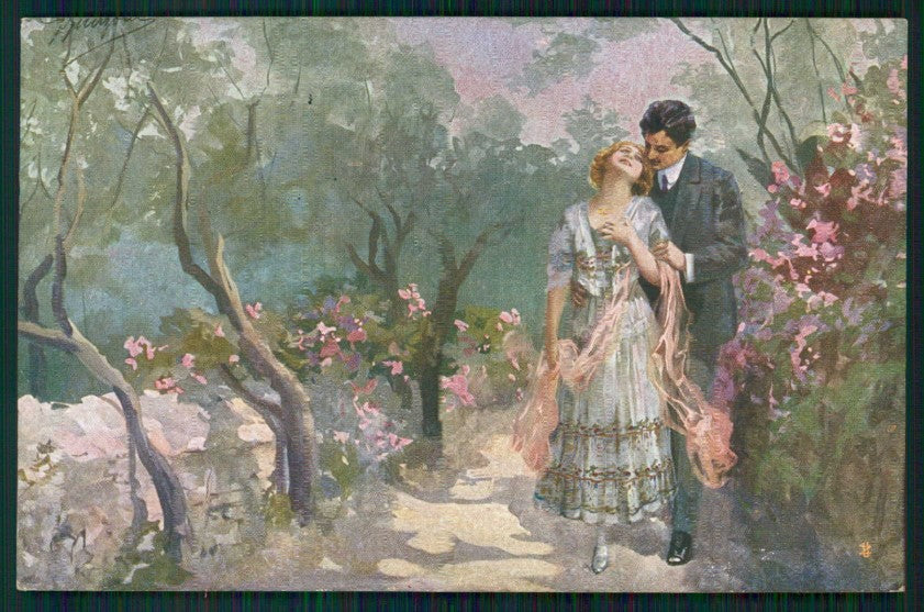 Artist Signed Guerzoni Romantic Couple serie 1013-4 cartolina TC1697 – fronte
