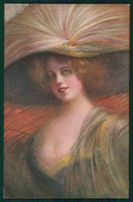 Artist Signed Guerzoni Lady serie 2687-5 ABRASA cartolina TC1705 – fronte