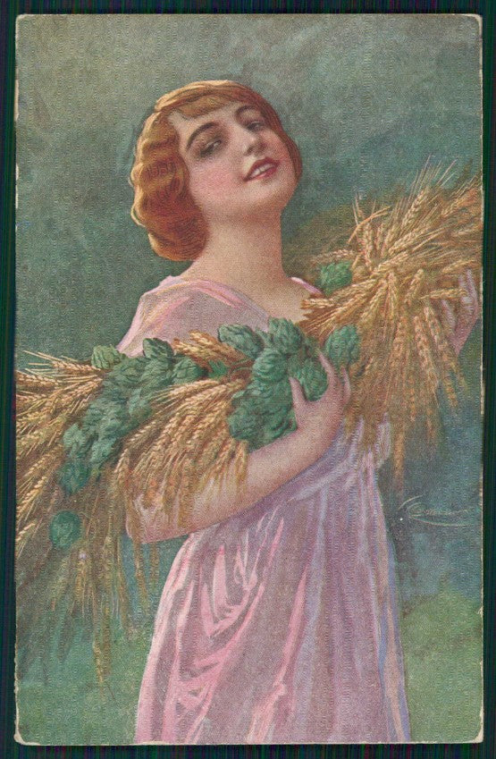 Artist Signed Guerzoni Lady serie 105 cartolina TC1706 – fronte