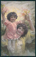 Artist Signed Guerzoni Lady and Child serie 1017-4 cartolina TC1711 – fronte