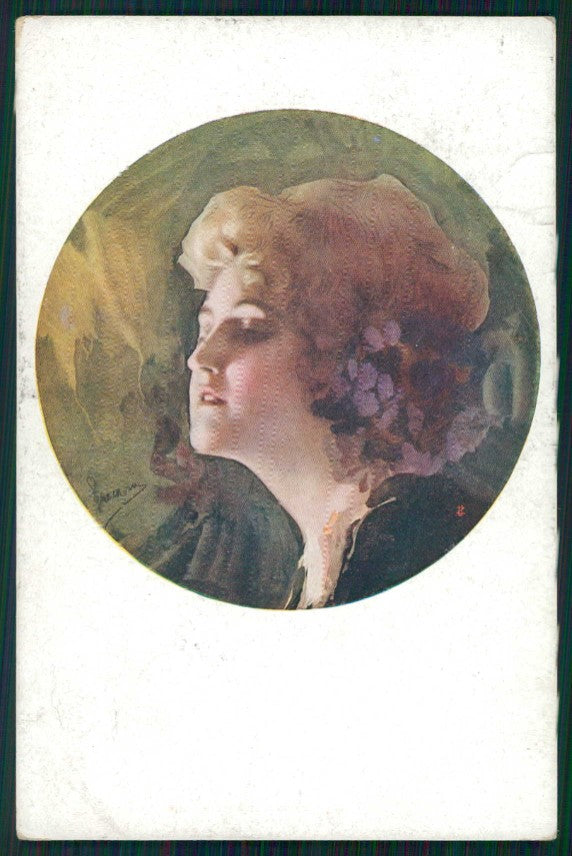 Artist Signed Guerzoni Lady serie 1016-5 cartolina TC1714 – fronte