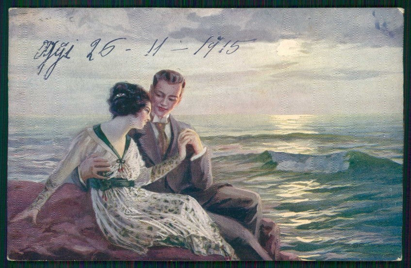 Artist Signed Guerzoni Romantic Couple serie 136-3 cartolina TC1725 – fronte