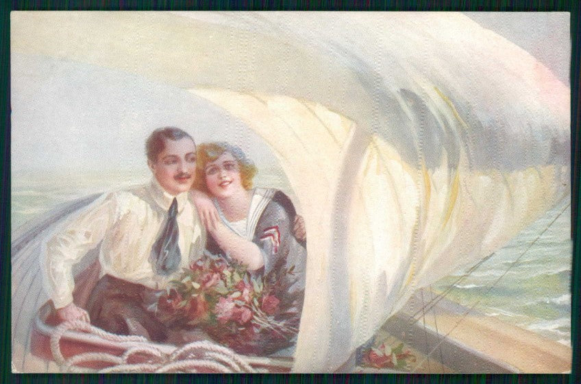 Artist Signed Guerzoni Romantic Couple serie 736-1 cartolina TC1727 – fronte