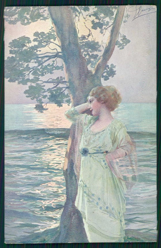Artist Signed Guerzoni Lady serie 1003-5 cartolina TC1729 – fronte