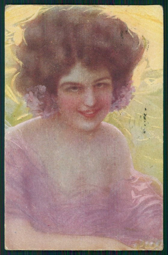 Artist Signed Guerzoni Lady serie 111 cartolina TC1747 – fronte