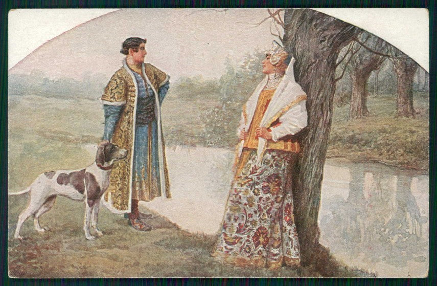 Artist Signed Solomko Russia Russian Couple Lady TSN serie 176 cartolina TC1759 – fronte