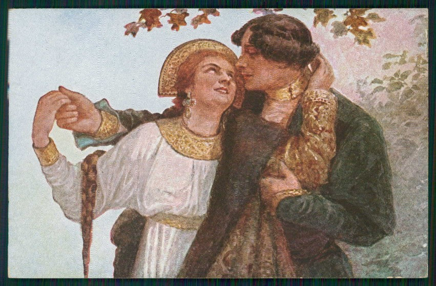 Artist Signed Solomko Russia Russian Couple Lady TSN serie 74 cartolina TC1761 – fronte