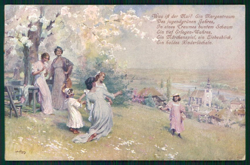 Artist Signed Viennoise Lady MM Vienne serie 315 cartolina TC1780 – fronte