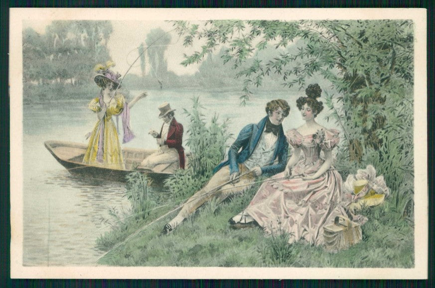 Artist Signed Viennoise Romantic Couple MM Vienne serie 152 cartolina TC1781 – fronte