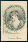 Artist Signed Wichera Viennoise Lady MM Vienne serie 476 cartolina TC1790 – fronte