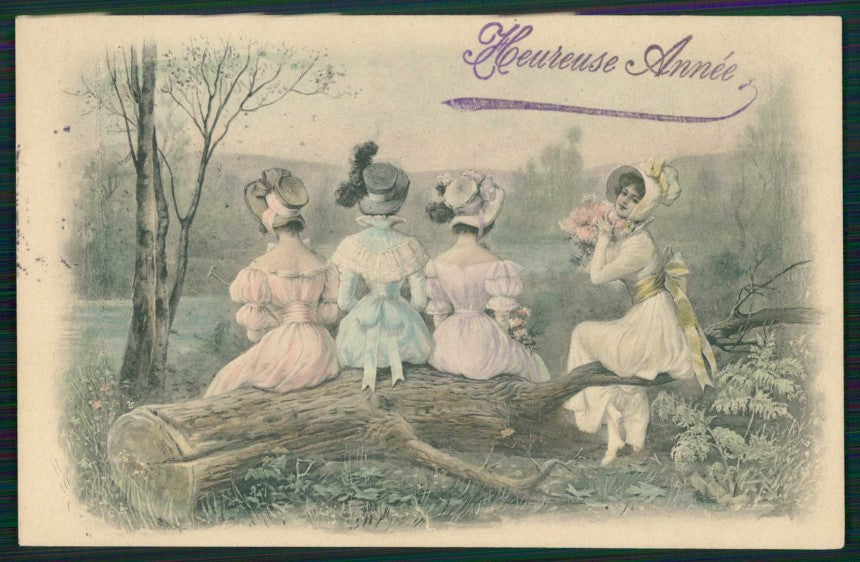 Artist Signed Viennoise Lady MM Vienne serie 257 cartolina TC1806 – fronte