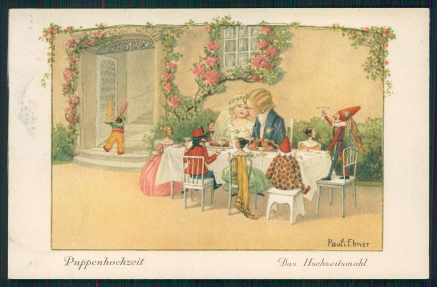 Artist Signed Pauli Ebner Children Wedding Doll serie 1362 postcard TC2184 – fronte