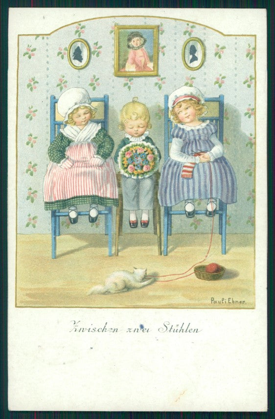 Artist Signed Pauli Ebner Children MM Vienne serie 1270 postcard TC2194 – fronte