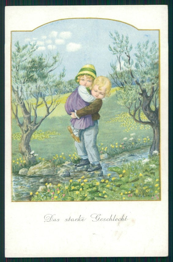 Artist Signed Pauli Ebner Children MM Vienne serie 1263 postcard TC2196 – fronte