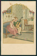 Artist Signed Pauli Ebner Children Guitar serie 1316 postcard TC2198 – fronte