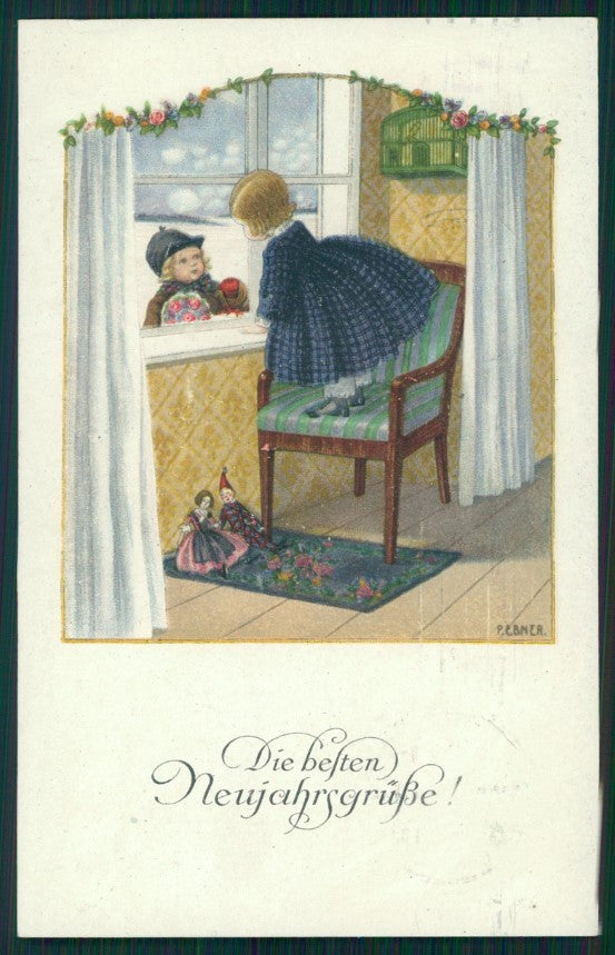 Artist Signed Pauli Ebner Children MM Vienne serie 1202 postcard TC2205 – fronte