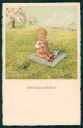 Artist Signed Pauli Ebner Little Boy Snail Dondorf serie 1356 postcard TC2234 – fronte