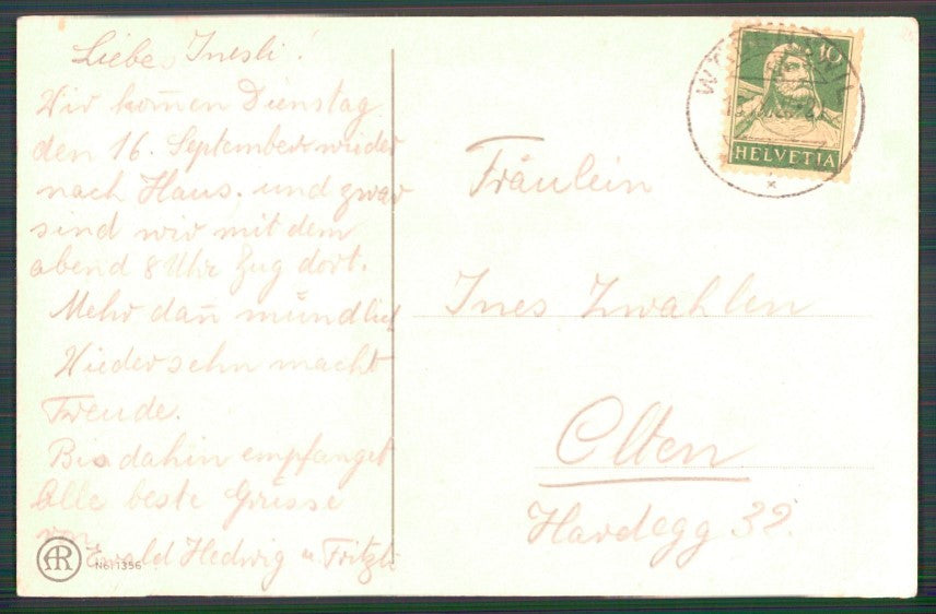 Artist Signed Pauli Ebner Little Boy Butterfly serie 1356 postcard TC2240 – retro