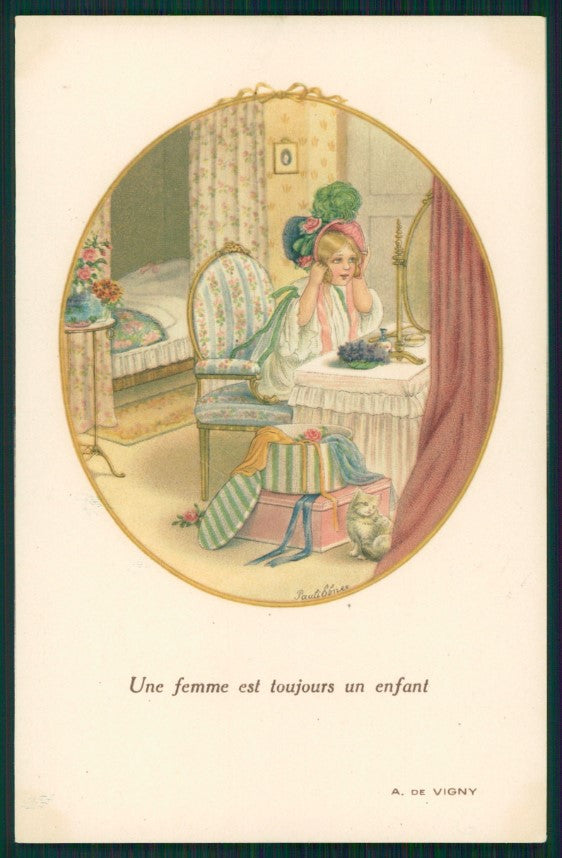 Artist Signed Pauli Ebner Lillte Girl serie 1428 postcard TC2253 – fronte