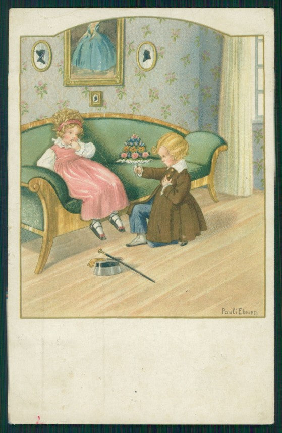 Artist Signed Pauli Ebner Children MM Vienne serie 1270 postcard TC2316 – fronte