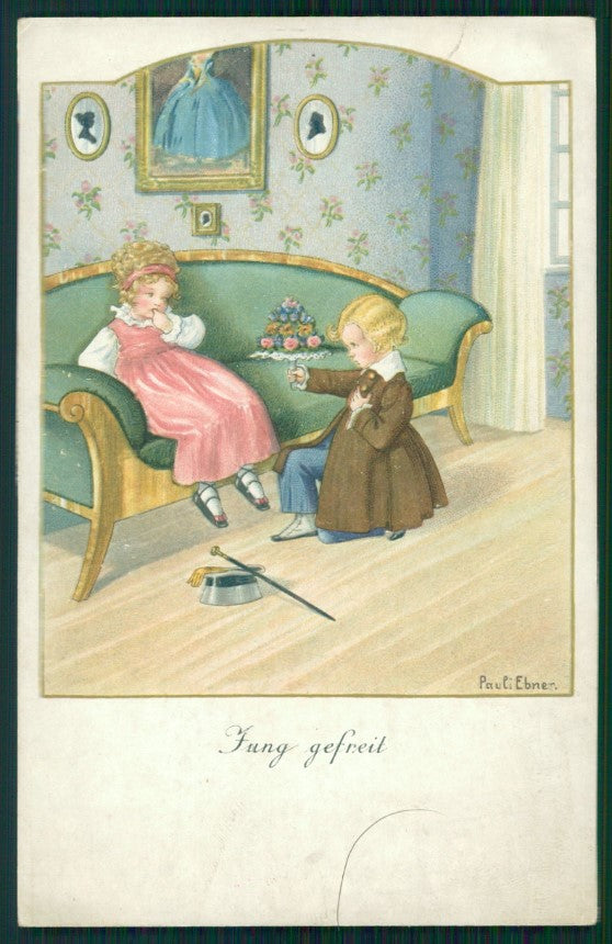 Artist Signed Pauli Ebner Children MM Vienne serie 1270 postcard TC2319 – fronte
