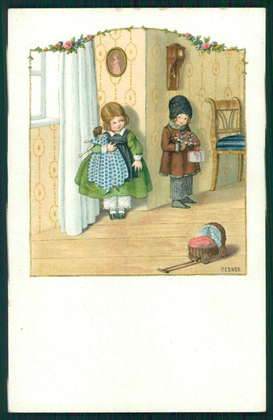 Artist Signed Pauli Ebner Children MM Vienne serie 1202 postcard TC2331 – fronte