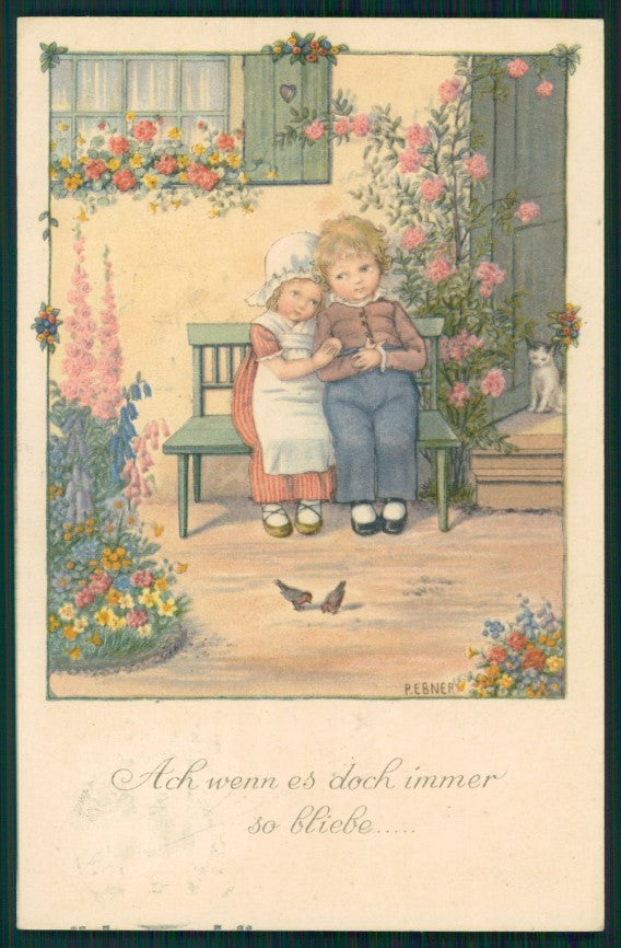 Artist Signed Pauli Ebner Children MM Vienne serie 1158 postcard TC2336 – fronte