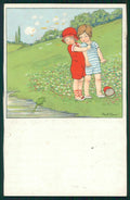 Artist Ebner Children Frog MM Vienne 1384 CORNER CREASED TEARED postcard TC2337 – fronte
