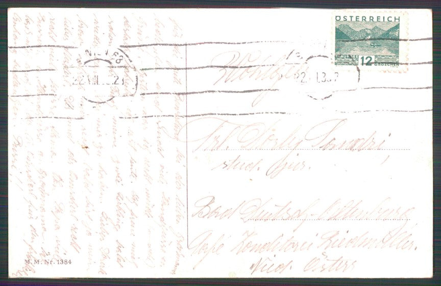 Artist Ebner Children Frog MM Vienne 1384 CORNER CREASED TEARED postcard TC2337 – retro