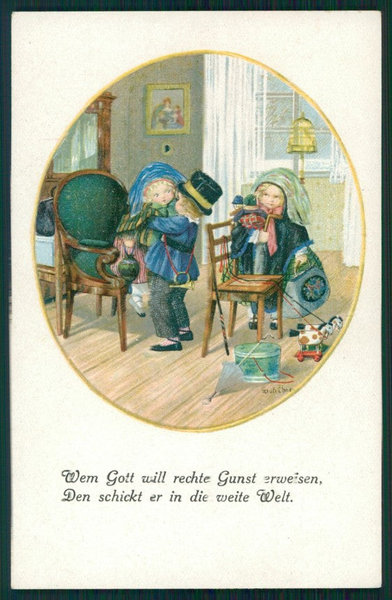Artist Signed Pauli Ebner Children MM Vienne serie 1228 postcard TC2339 – fronte