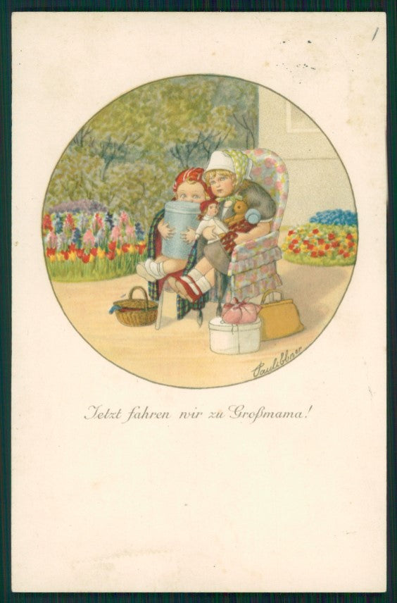 Artist Signed Pauli Ebner Children Toys serie 1440 postcard TC2364 – fronte