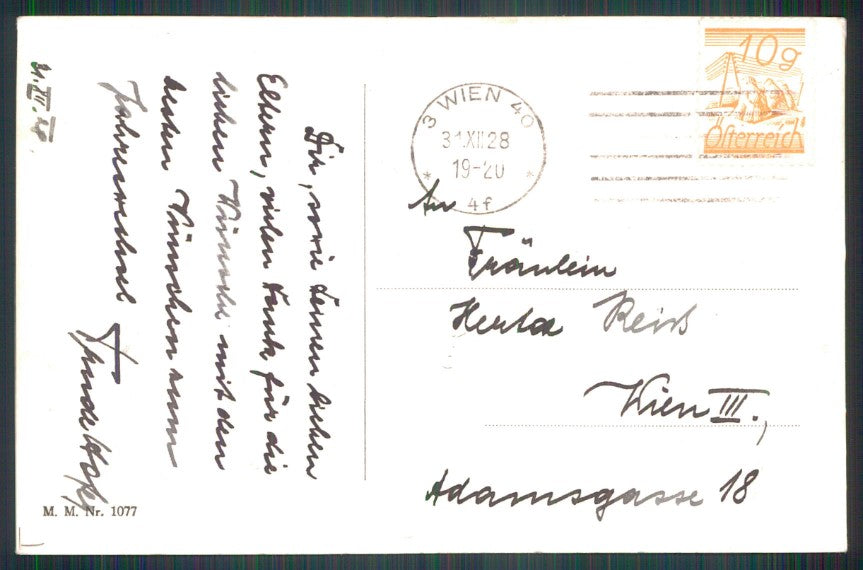 Artist Signed Ebner Children Pierrot Pig MM Vienne serie 1077 postcard TC2378 – retro