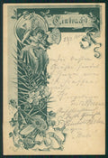 Artist Signed Fairy Art Nouveau Mandolin postcard TC2549 – fronte