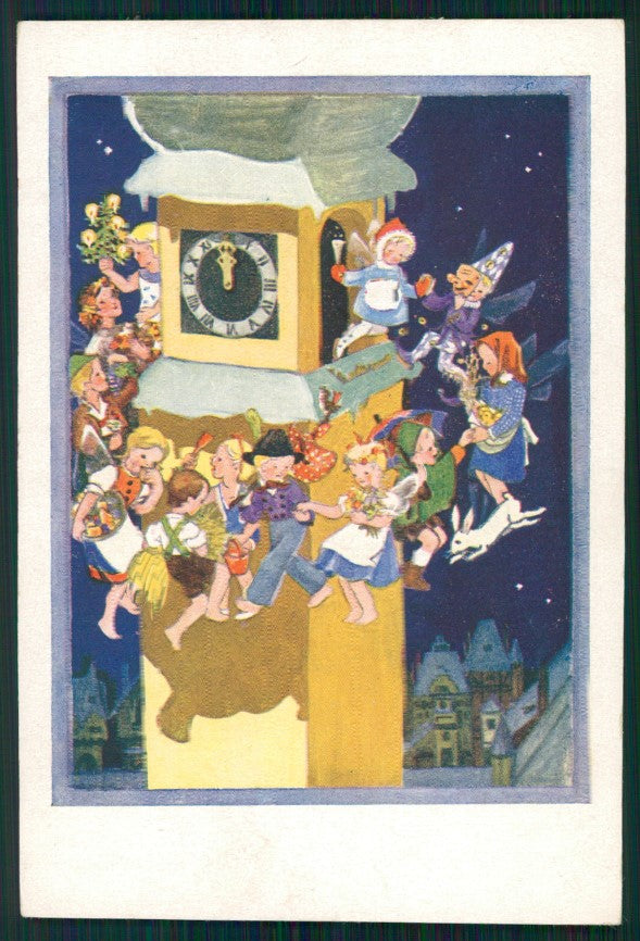 Artist Signed Fairy Christmas postcard TC2550 – fronte