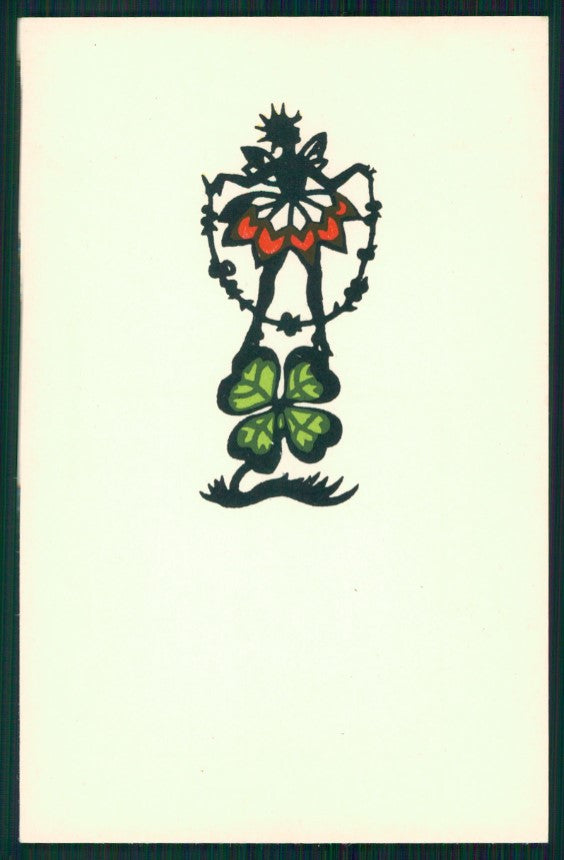 Artist Signed Fairy Silhouette Good Luck postcard TC2551 – fronte
