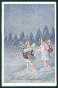 Artist Signed Fairy Christmas Tree serie 1560 postcard TC2571 – fronte