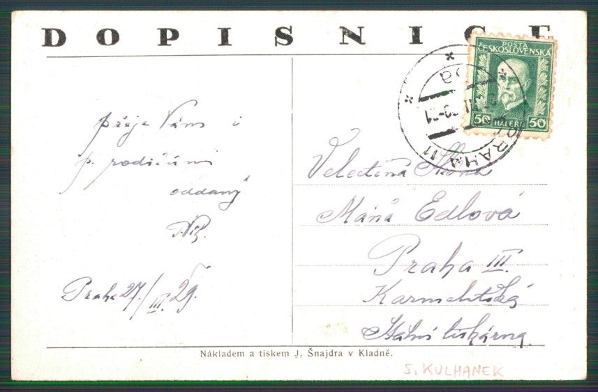 Artist Signed Art Nouveau Stanislaus Kulhanek Easter Czech postcard TC2656 – retro