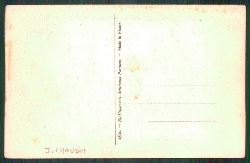 Artist Signed Chaudin Art Deco Pochoir Lady postcard TC2658 – retro