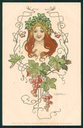 Artist Signed Art Nouveau Lady Docker serie 28 postcard TC2665 – fronte
