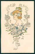 Artist Signed Art Nouveau Lady Docker serie 28 postcard TC2667 – fronte