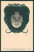 Artist Signed Art Nouveau Lady Jugend Medusa Rud Wunsch postcard TC2682 – fronte