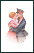 Artist Signed Xavier Sager WW1 Propaganda Lady Soldier serie 88 postcard TC2690 – fronte