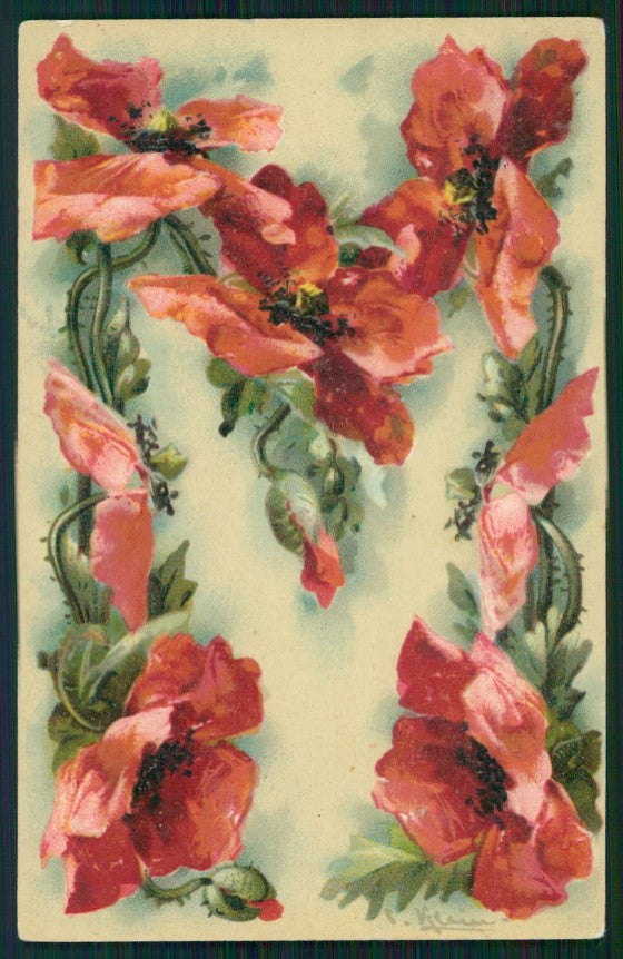 Artist Signed Catherine Klein Alphabet Letters M postcard TC2696 – fronte