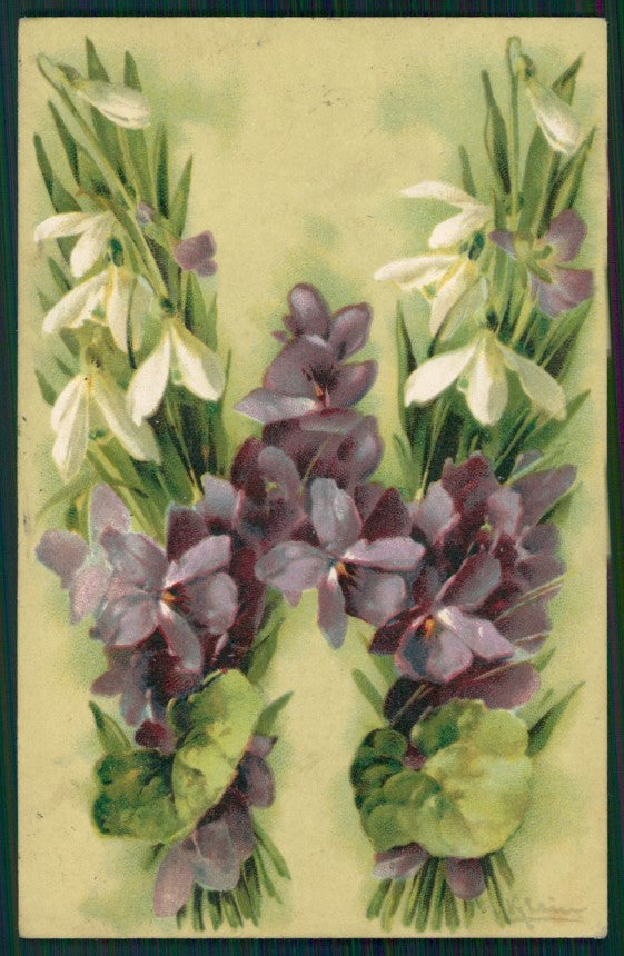 Artist Signed Catherine Klein Alphabet Letters W postcard TC2698 – fronte