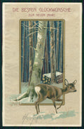 Hirsch Roe Deer Winter Landscape Best Wishes postcard TC2736 – fronte