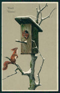 Birds Winter Landscape Best Wishes postcard TC2740 – fronte