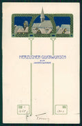 Art Nouveau Winter Landscape Best Wishes Relief postcard TC2777 – fronte