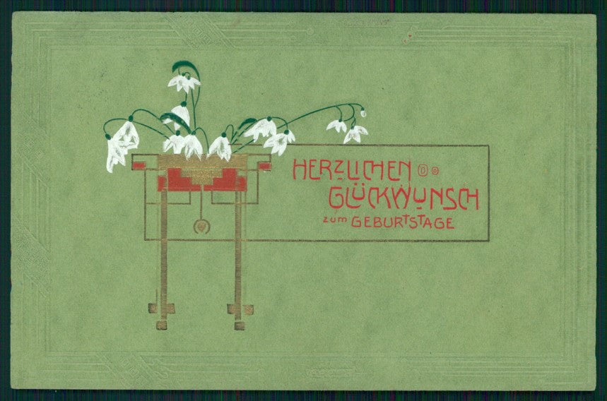 Art Nouveau Flowers Best Wishes Relief postcard TC2798 – fronte