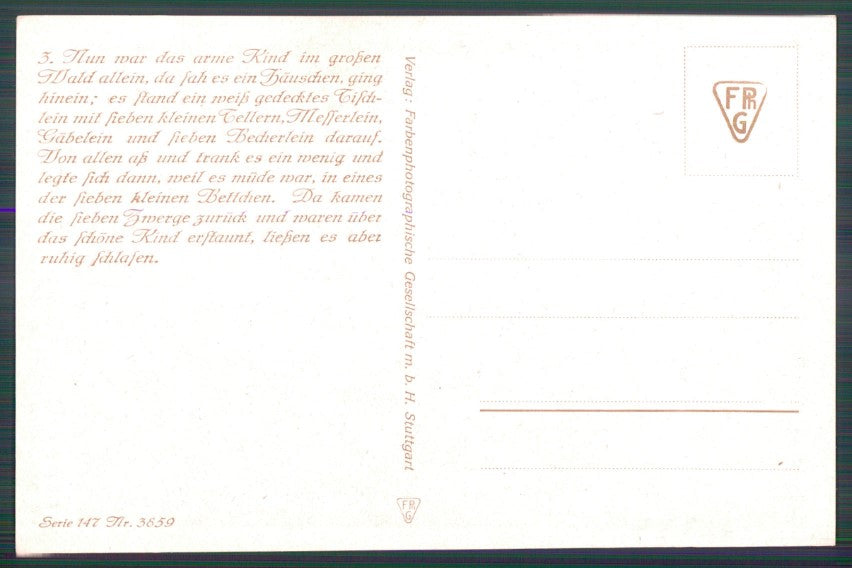 Artist Signed Kubel Fairy Tales Snow White Gnome Zwerge Dwarf postcard TC2821 – retro