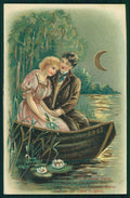 Paper Moon Romantic Couple serie 565 HOLE PIN postcard TC2837 – fronte
